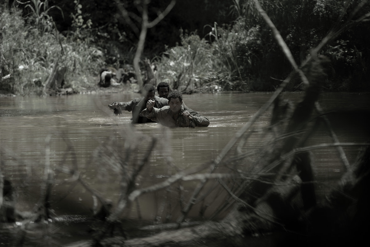 Emancipation production still featuring Will Smith, Michael Luwoye and Gilbert Owuor