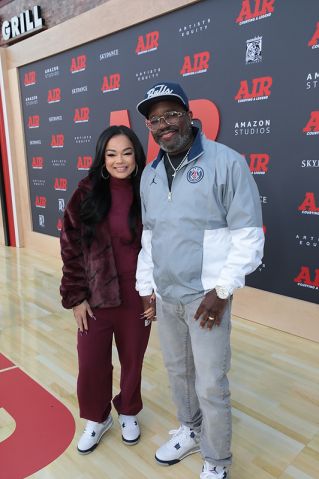 Dannella Lane and Lil Rel Howery attend the AIR : Courting A Legend Premiere
