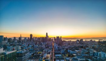 Aerial View of San Francisco Skyline at Sunrise