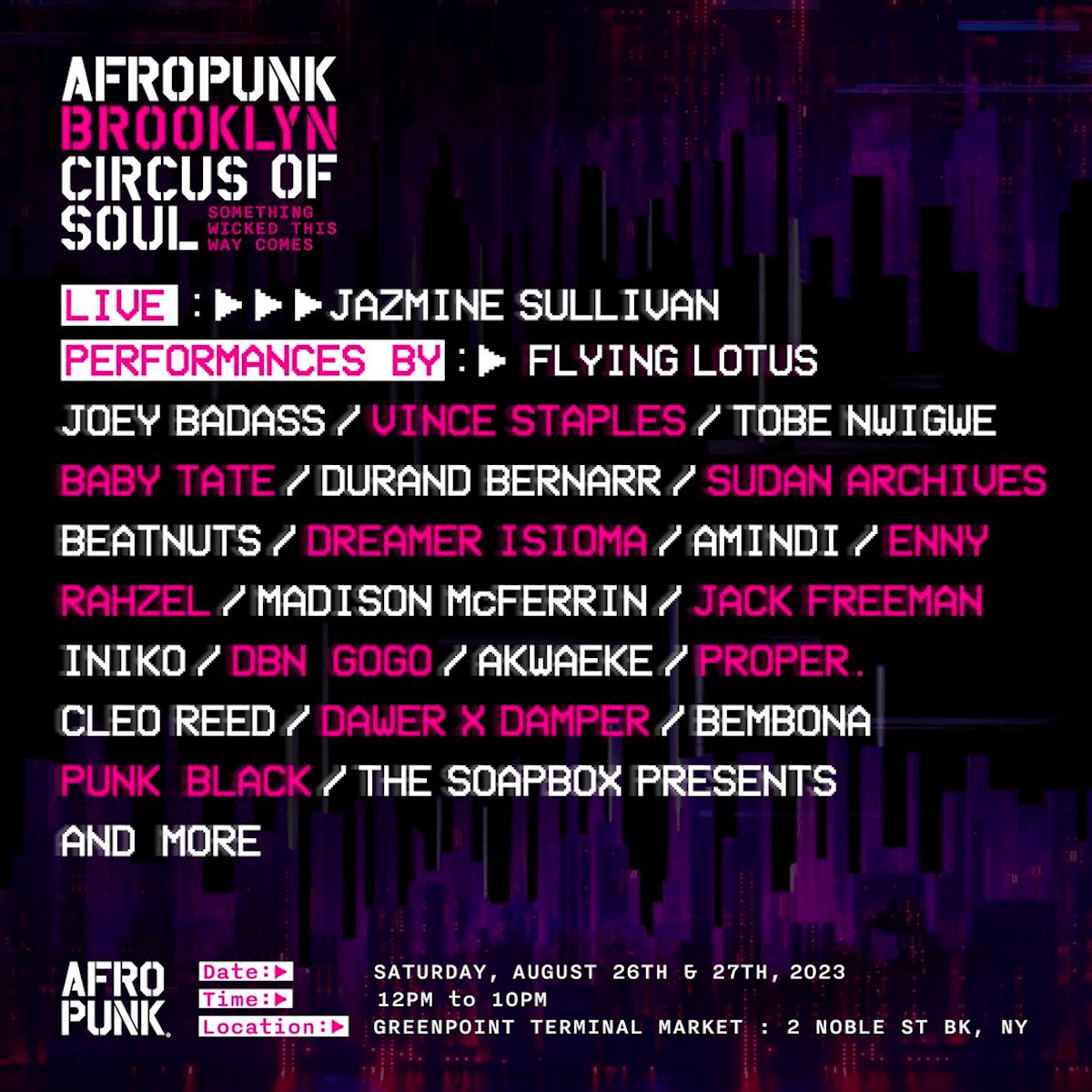 AFROPUNK Brooklyn Lineup Announcement