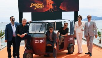 "Indiana Jones and The Dial Of Destiny" Photocall at Carlton Pier - The 76th Annual Cannes Film Festival