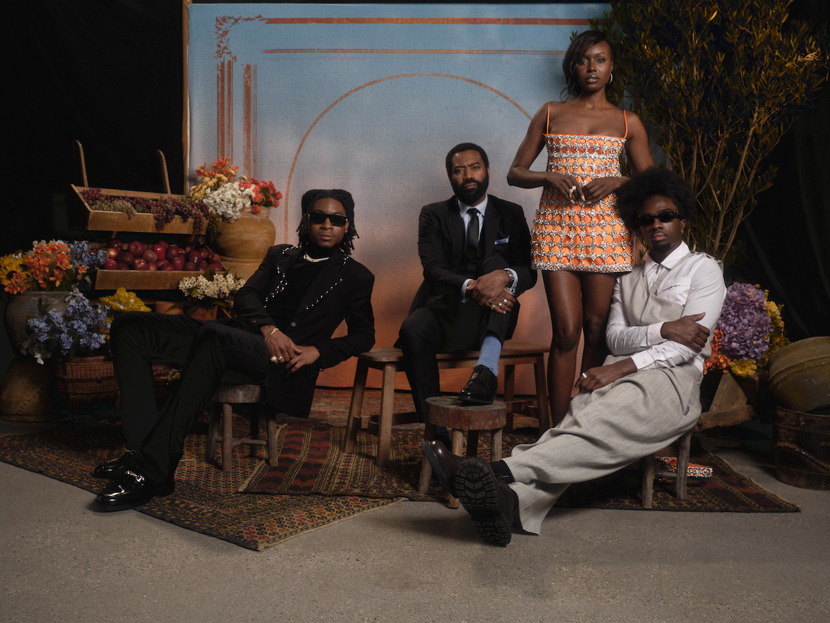 RJ Cyler Nicholas Pinnock Anna Diop Caleb McLaughlin at The Book Of Clarence Portrait Studio Portrait Studio at the Los Angeles Premiere at the Academy Museum of Motion Pictures