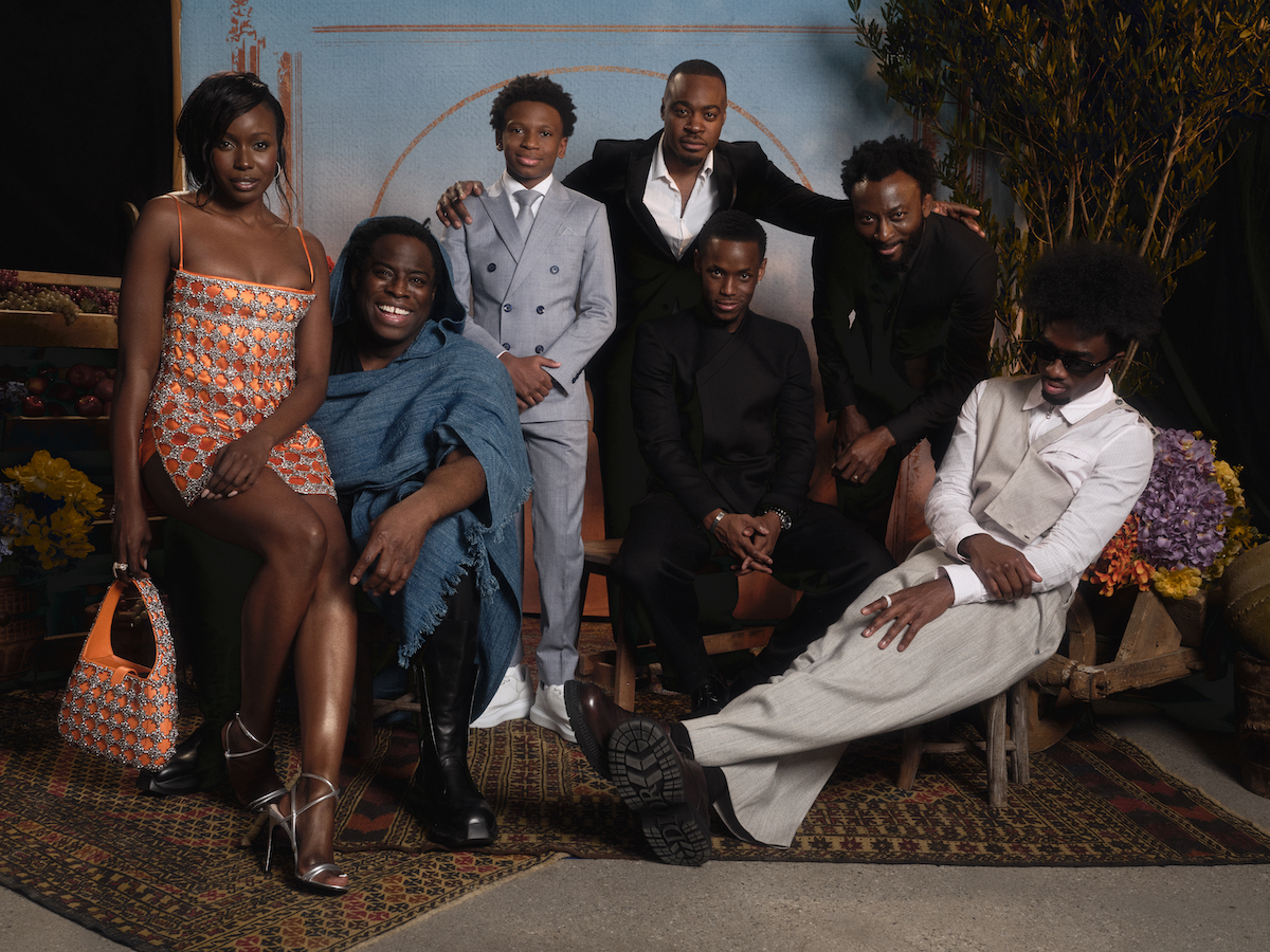 Anna Diop Jeymes Samuel Chase Dillon Chidi Ajufo Babs Olusanmokun Caleb McLaughlin at The Book Of Clarence Portrait Studio Portrait Studio at the Los Angeles Premiere at the Academy Museum of Motion Pictures