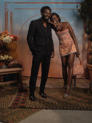 Chidi Ajufo Babs Olusanmokun Anna Diop at The Book Of Clarence Portrait Studio Portrait Studio at the Los Angeles Premiere at the Academy Museum of Motion Pictures