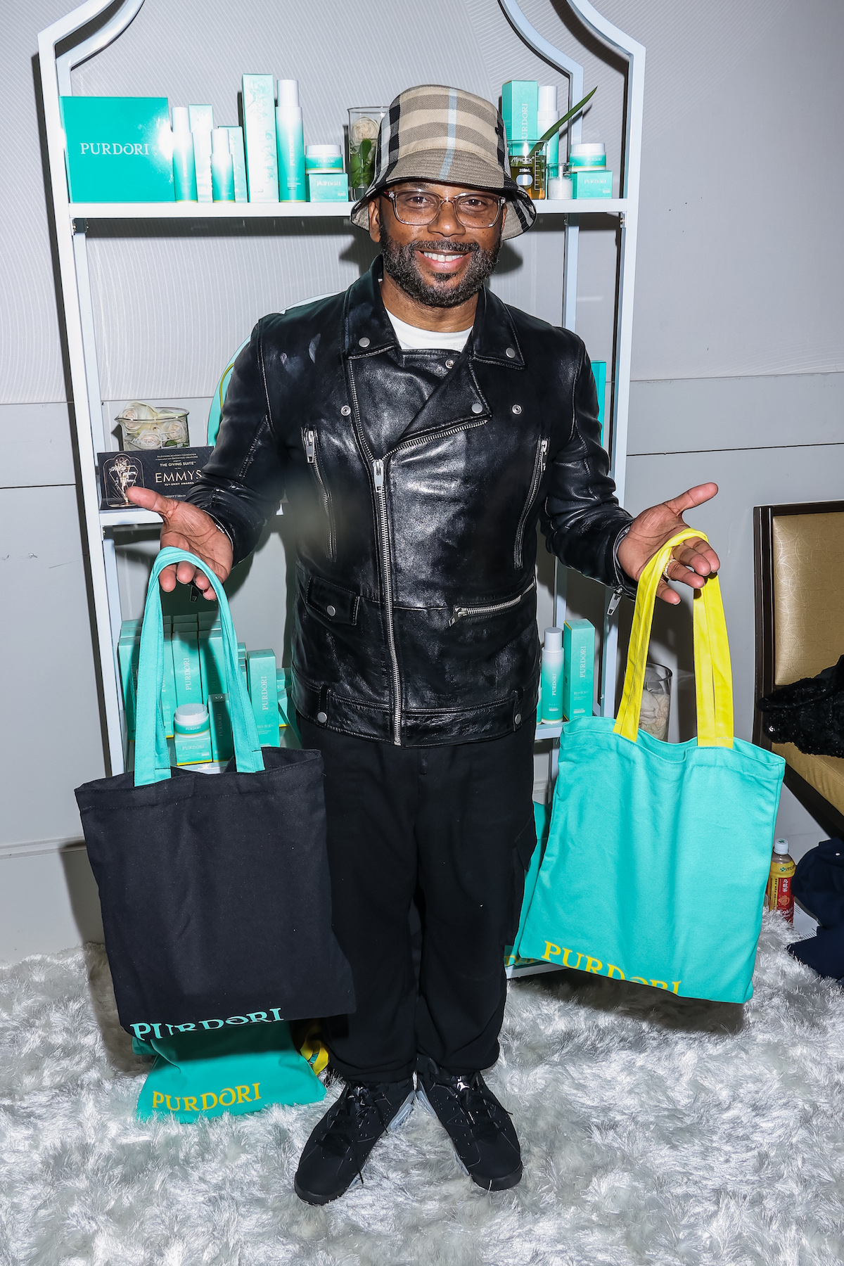Carl Anthony Payne II visits the Backstage Creations Gifting Suite benefitting the Television Academy Foundation for the 75th Emmy Awards