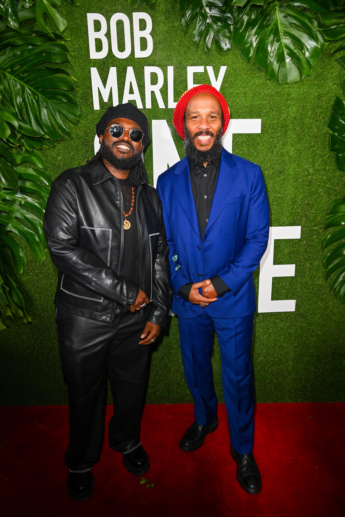 Aston Barrett Jr., Ziggy Marley attend the Bob Marley: One Love Jamaica Premiere