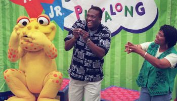 (left to right) Binyah Binyah Pollywog, Ron and Natalie Daise sang songs from the Nick Jr. television show Gullah Gullah Island during an appearance at the Apple Valley Greatland Target Store