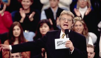 Jerry Springer Gesturing While Taping His Show