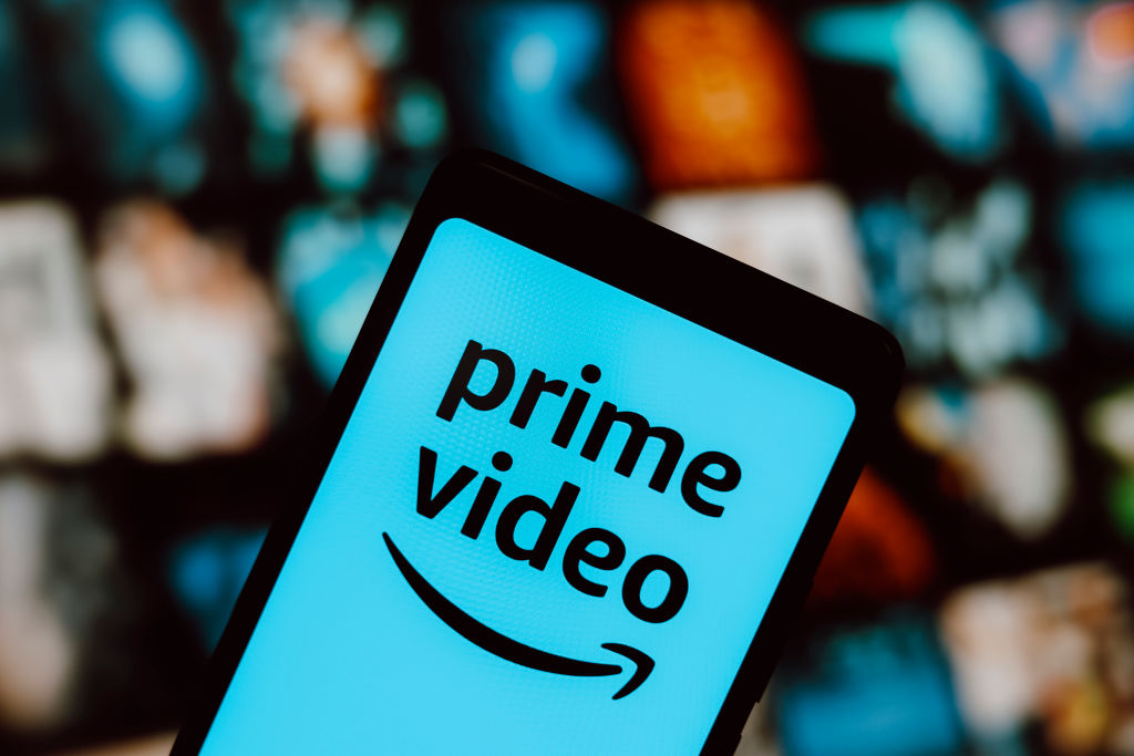 In this photo illustration, the Amazon Prime Video logo is...