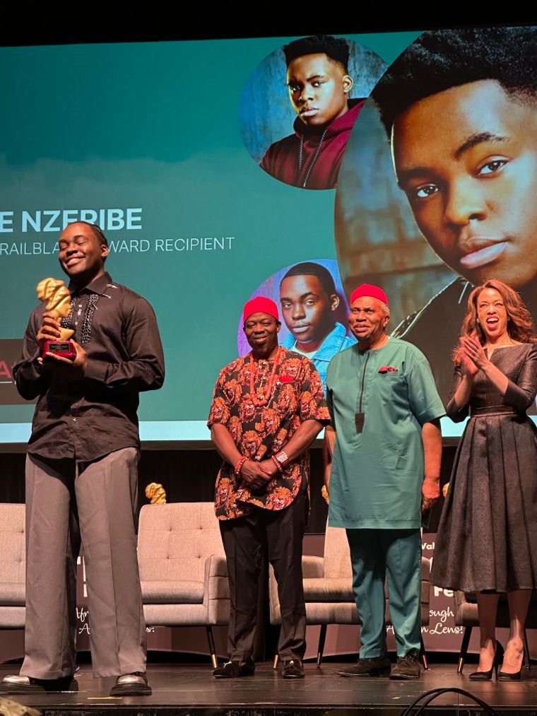 'SWAGGER' Actor Ozie Nzeribe received a Trailblazer Award at the Silicon Valley African Film Festival