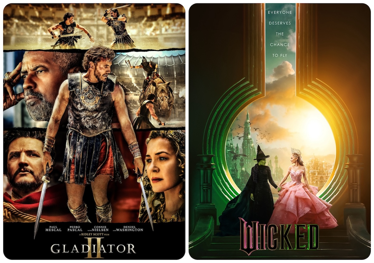 Gladiator II and Wicked posters