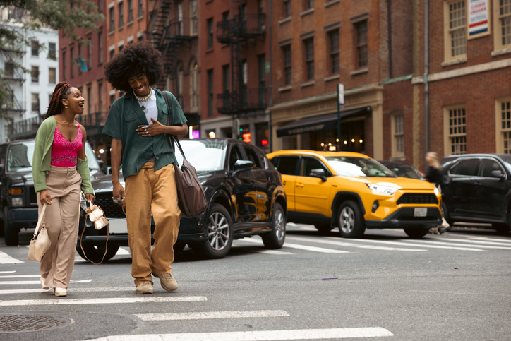 Two friends in New York City