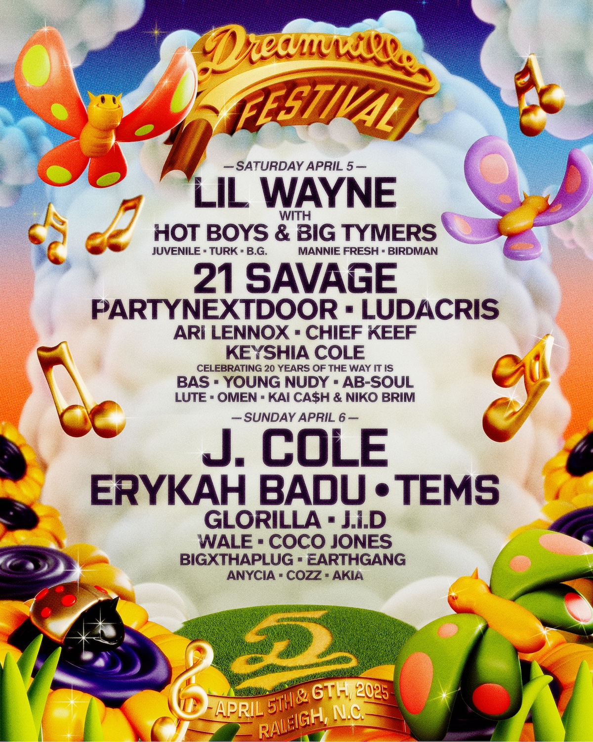 2025 dreamville festival key poster