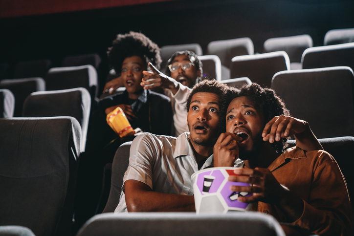 People are watching a movie at the movie theatre